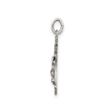 Sterling Silver Crucifix Cross Pendant with Jesus and Gothic Filigree Design