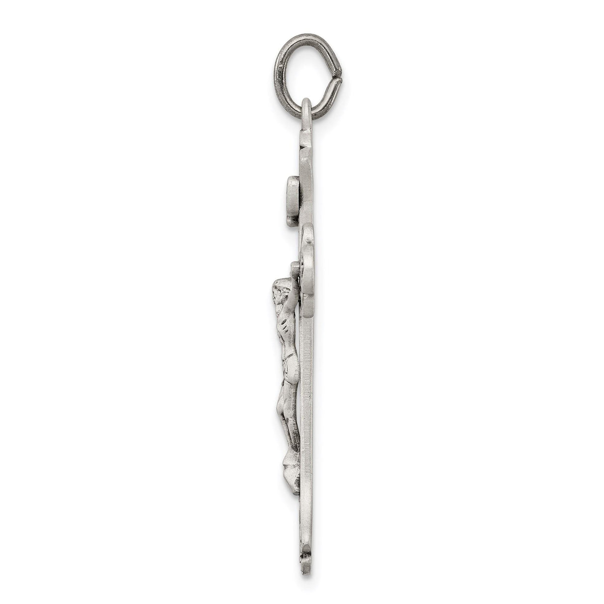 Sterling Silver Crucifix Cross Pendant with INRI and Scrollwork Accents Christian Jewelry