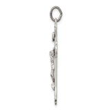 Sterling Silver Crucifix Cross Pendant with INRI and Scrollwork Accents Christian Jewelry