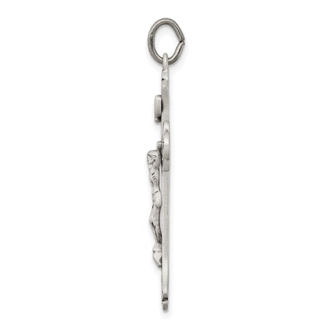 Sterling Silver Crucifix Cross Pendant with INRI and Scrollwork Accents Christian Jewelry