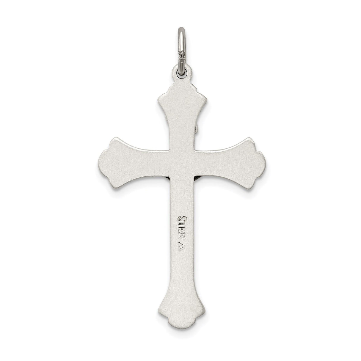 Sterling Silver Crucifix Cross Pendant with INRI and Scrollwork Accents Christian Jewelry