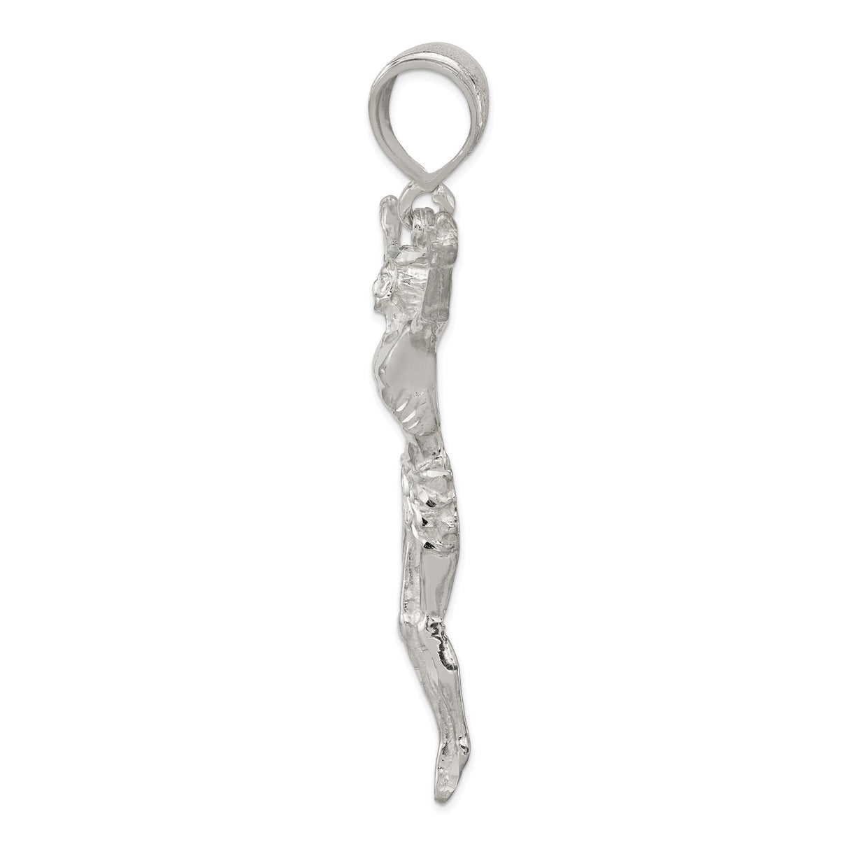 Sterling Silver Crucifix Pendant with Jesus on Cross, Christian Catholic Religious Charm