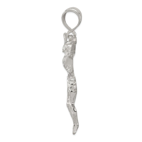 Sterling Silver Crucifix Pendant with Jesus on Cross, Christian Catholic Religious Charm