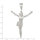 Sterling Silver Crucifix Pendant with Jesus on Cross, Christian Catholic Religious Charm