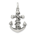 Sterling Silver Anchor Cross Pendant with Nautical Rope Detail and Vintage Religious Design