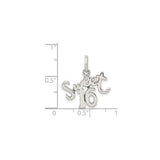 Sterling Silver Sweet Sixteen Pendant Charm with Script Design for Teen Girls