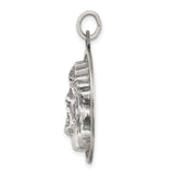 Sterling Silver Jesus Pendant with Crown of Thorns, Christian Medallion for Men or Women