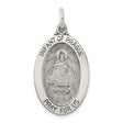 Sterling Silver Oval Pendant with Infant of Prague and Pray for Us Engraving, Catholic Medal for Women