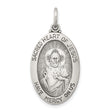 Sterling Silver Pendant, Sacred Heart of Jesus Medal with Radiant Halo Engraving