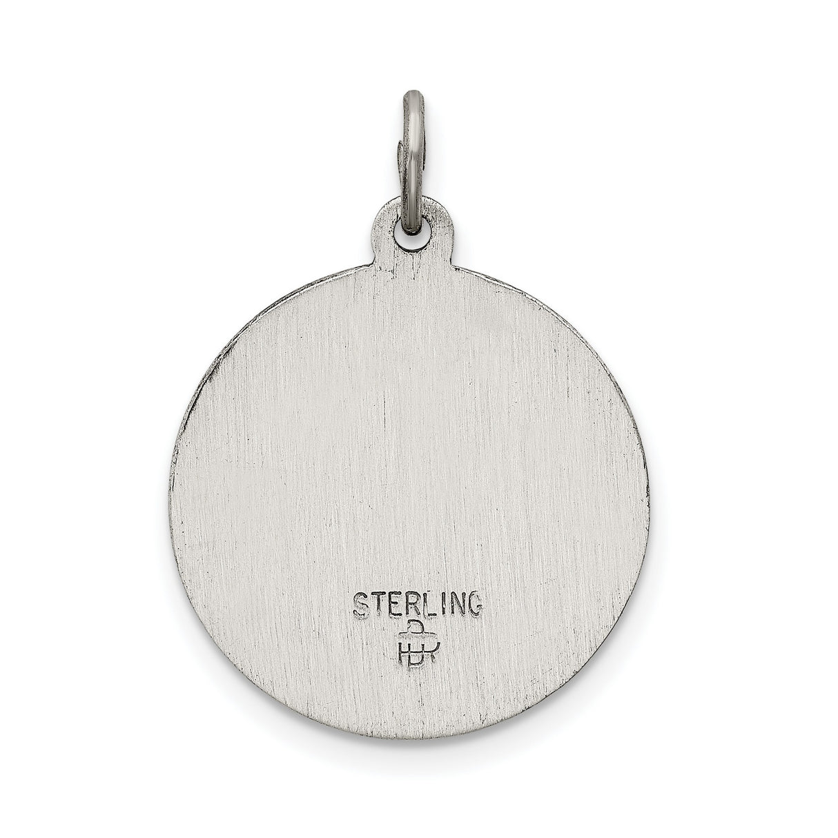 Sterling Silver Sacred Heart of Jesus Pendant with Devotional Inscription