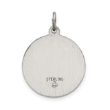 Sterling Silver Sacred Heart of Jesus Pendant with Devotional Inscription