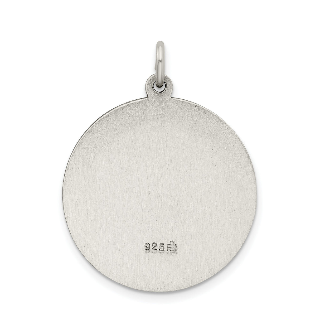 Sterling Silver Sacred Heart of Jesus Pendant with Holy Emblem and Mercy Inscription