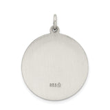 Sterling Silver Sacred Heart of Jesus Pendant with Holy Emblem and Mercy Inscription