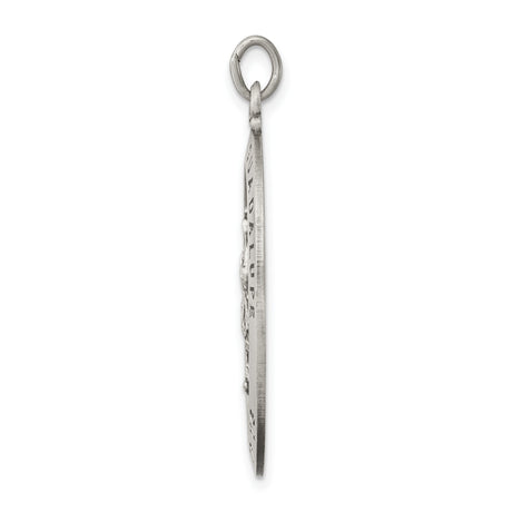 Sterling Silver Pendant Featuring Our Lady of Guadalupe with Angel Figures, Catholic Religious Medal