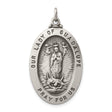 Our Lady of Guadalupe Pray For Us Words Oval Charm Pendant in Real 925 Sterling Silver