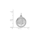 Sterling Silver Miraculous Medal Pendant with Virgin Mary and Rays, Catholic Prayer Jewelry