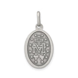Sterling Silver Miraculous Medal Virgin Mary Pendant, Catholic Devotional Jewelry for Women or Unisex
