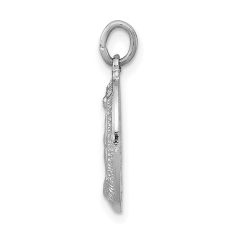 Sterling Silver Miraculous Medal Pendant Featuring Virgin Mary and Prayer