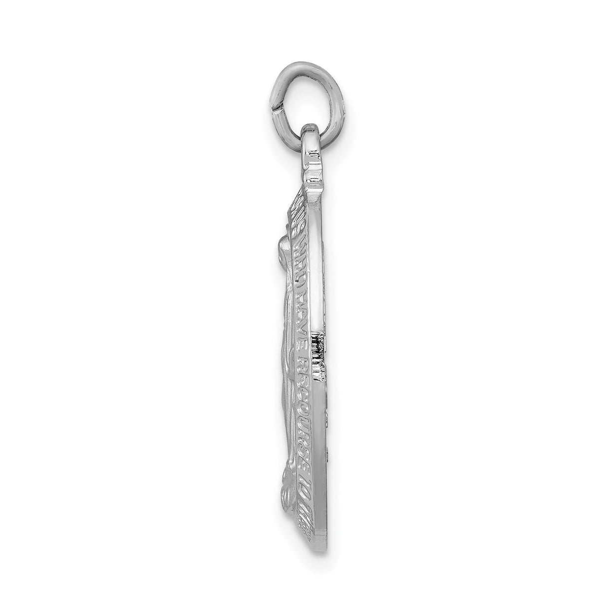Sterling Silver Miraculous Medal Pendant Featuring Virgin Mary and Inspiring Inscription