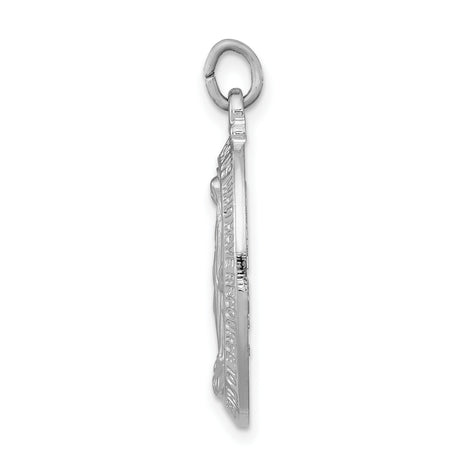 Sterling Silver Miraculous Medal Pendant Featuring Virgin Mary and Inspiring Inscription