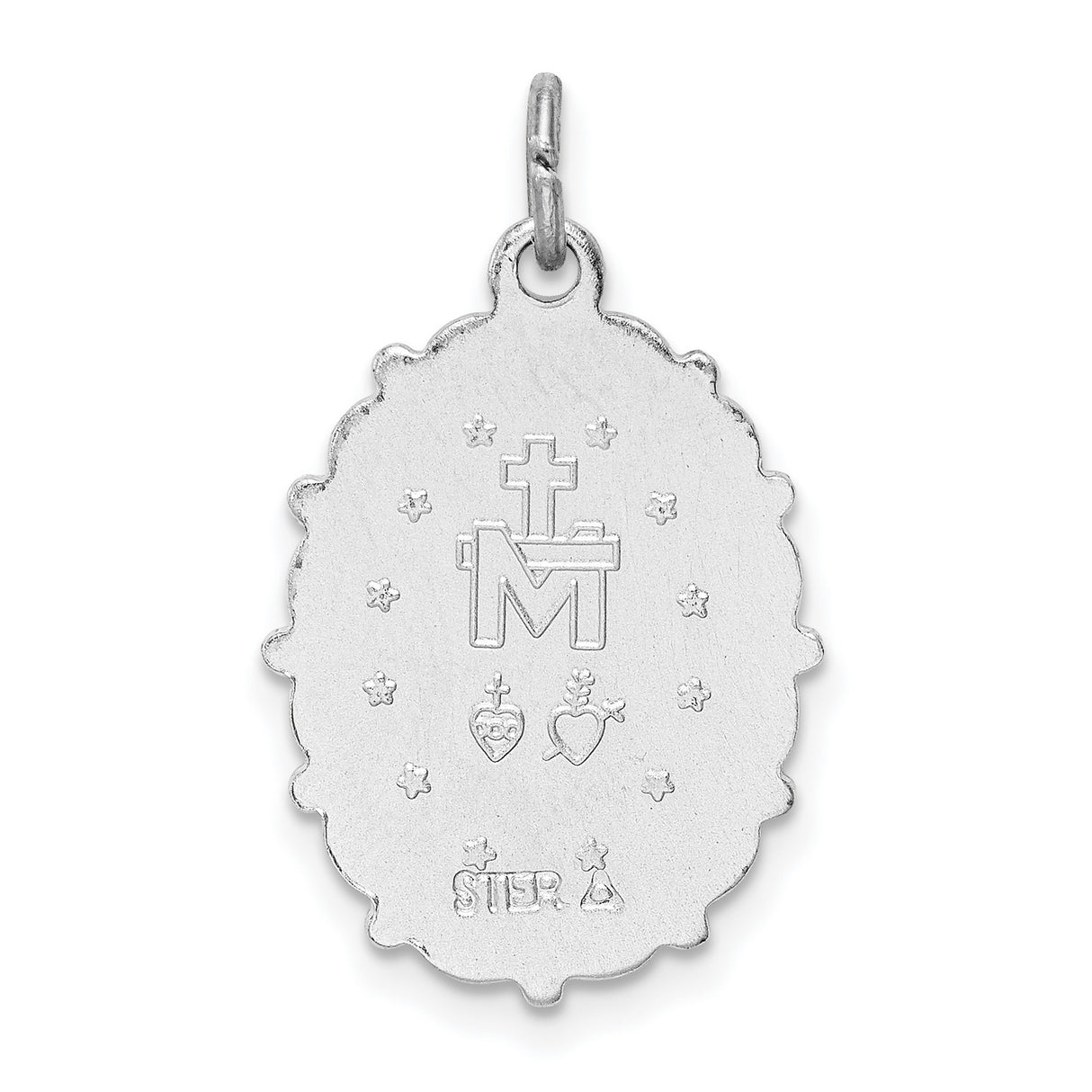 Miraculous Medal Charm Pendant in Real 925 Sterling Silver