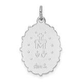 Miraculous Medal Charm Pendant in Real 925 Sterling Silver