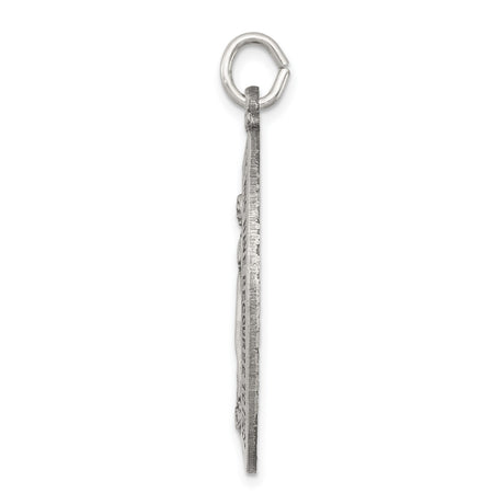 Sterling Silver Miraculous Medal Pendant with Virgin Mary and O Mary Conceived Prayer