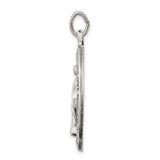 Sterling Silver Miraculous Medal Pendant with Virgin Mary and Prayer Inscription