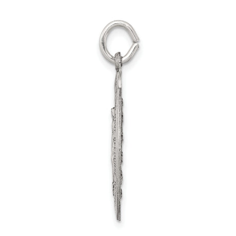 Sterling Silver Miraculous Medal Pendant with Virgin Mary and Prayer Inscription