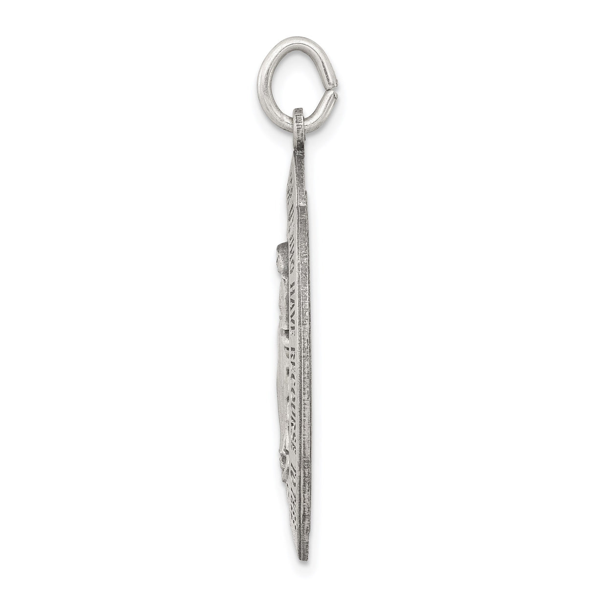 Sterling Silver Miraculous Medal Pendant with Virgin Mary and O Mary Conceived Prayer