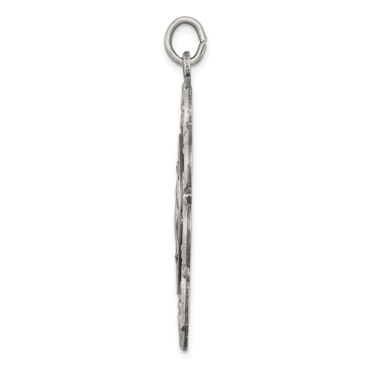 Sterling Silver Miraculous Medal Pendant Featuring Virgin Mary and Devotional Inscription