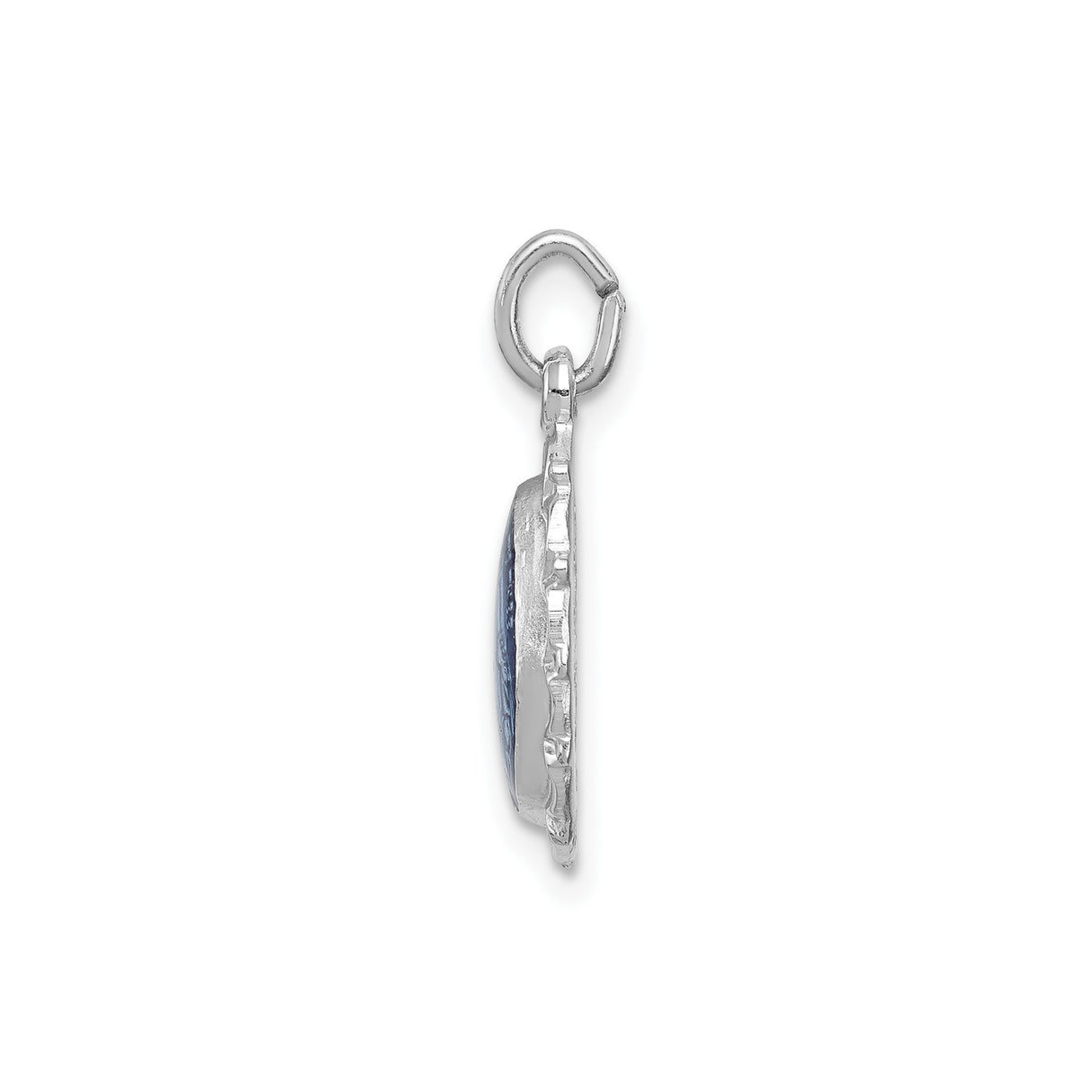 Sterling Silver Miraculous Medal Pendant with Virgin Mary and Inscription