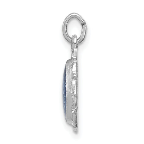Sterling Silver Miraculous Medal Pendant with Virgin Mary and Inscription