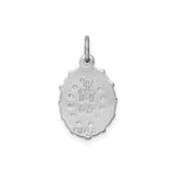Sterling Silver Miraculous Medal Pendant with Virgin Mary and Inscription