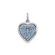 Sterling Silver Heart Pendant with Miraculous Medal and Virgin Mary Prayer Inscription