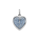 Sterling Silver Heart Pendant with Miraculous Medal and Virgin Mary Prayer Inscription