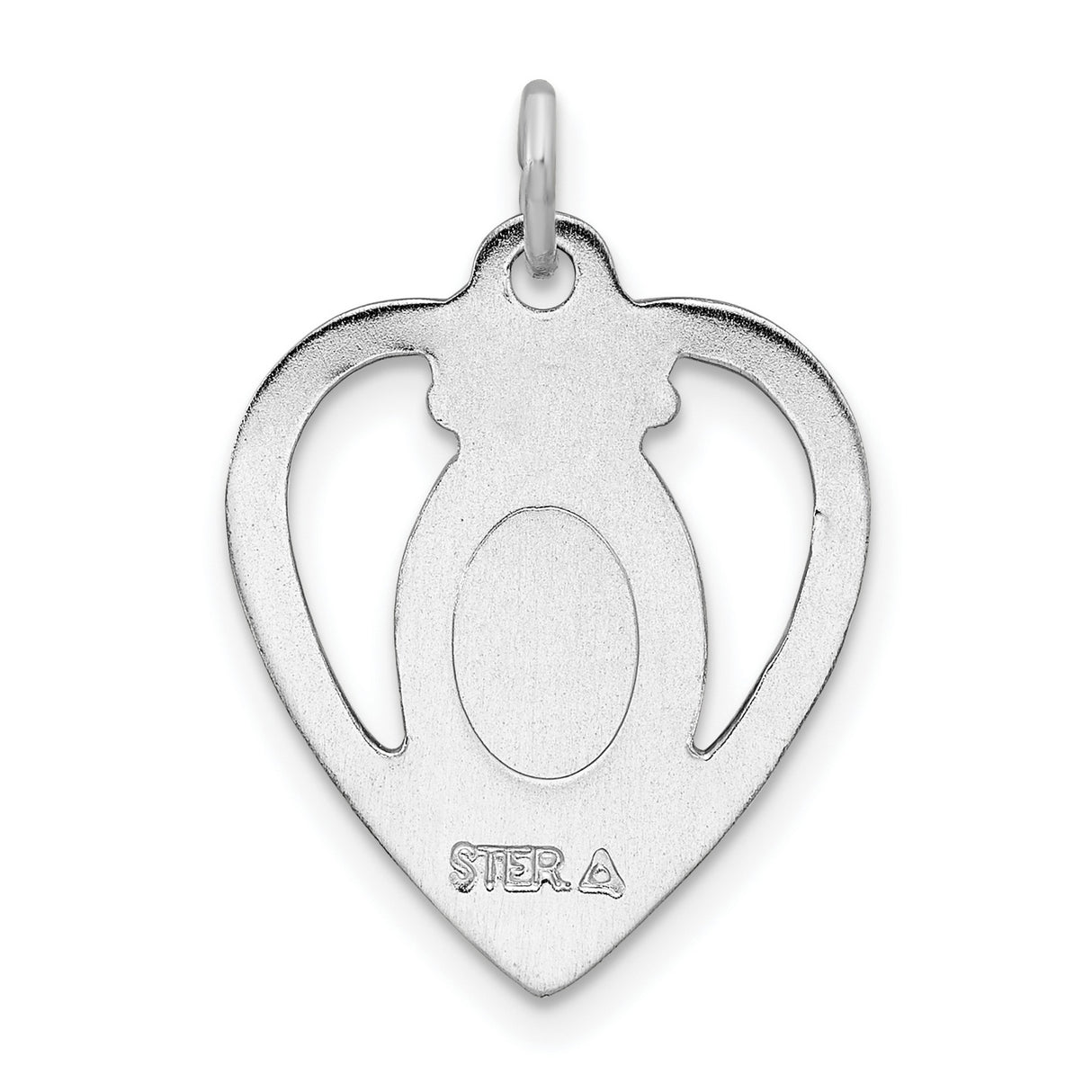 Sterling Silver Heart Pendant with Blue Enamel Virgin Mary and Marian Symbols