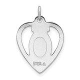 Sterling Silver Heart Pendant with Blue Enamel Virgin Mary and Marian Symbols