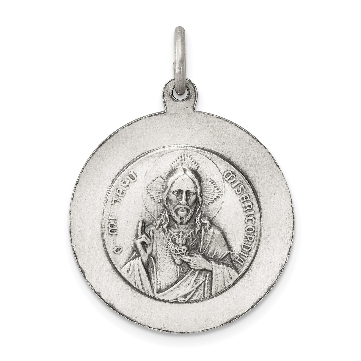 Sterling Silver Catholic Pendant with Crowned Virgin Mary and Scapular Medal