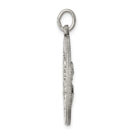 Queen of the Holy Scapular Medal Charm Pendant in Real 925 Sterling Silver