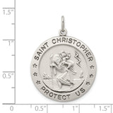 Saint Christopher Protect Us Words With Six Stars Charm Pendant in Real 925 Sterling Silver