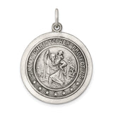 Seven Star Saint Christopher Protect Us Words Charm Pendant in Real 925 Sterling Silver