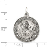 Saint Christopher Protect Us Medal Charm Pendant in Real 925 Sterling Silver