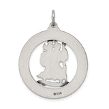 Saint Christopher Protect Us Words Charm Pendant in Real 925 Sterling Silver