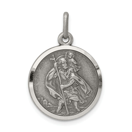 Saint Christopher Charm Pendant in Real 925 Sterling Silver