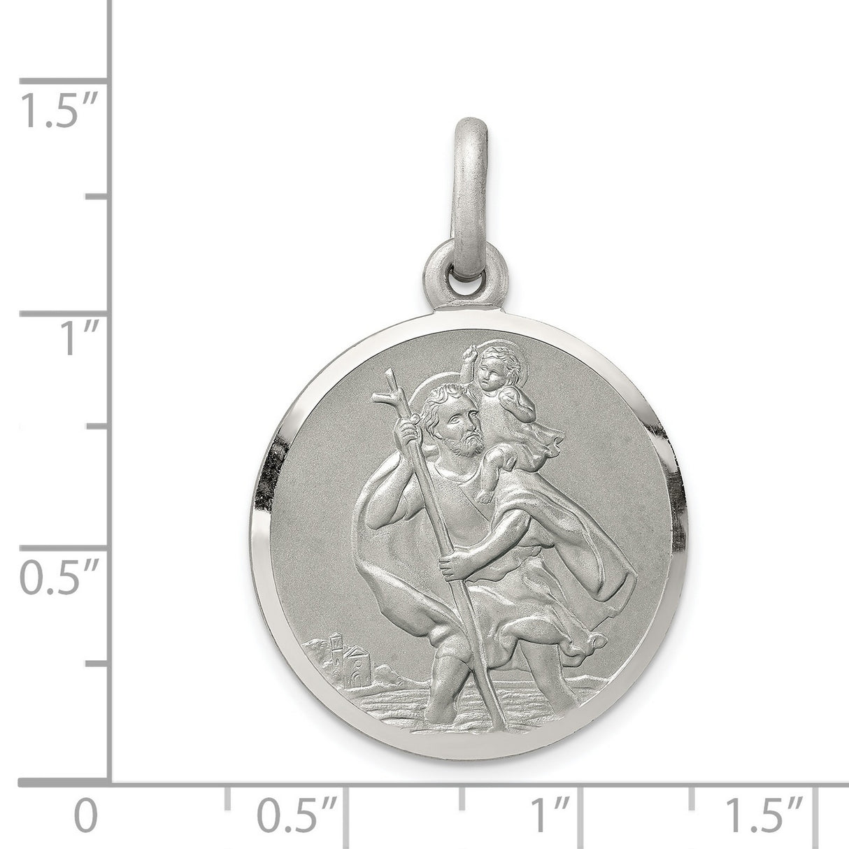 Saint Christopher Medal Charm Pendant in Real 925 Sterling Silver