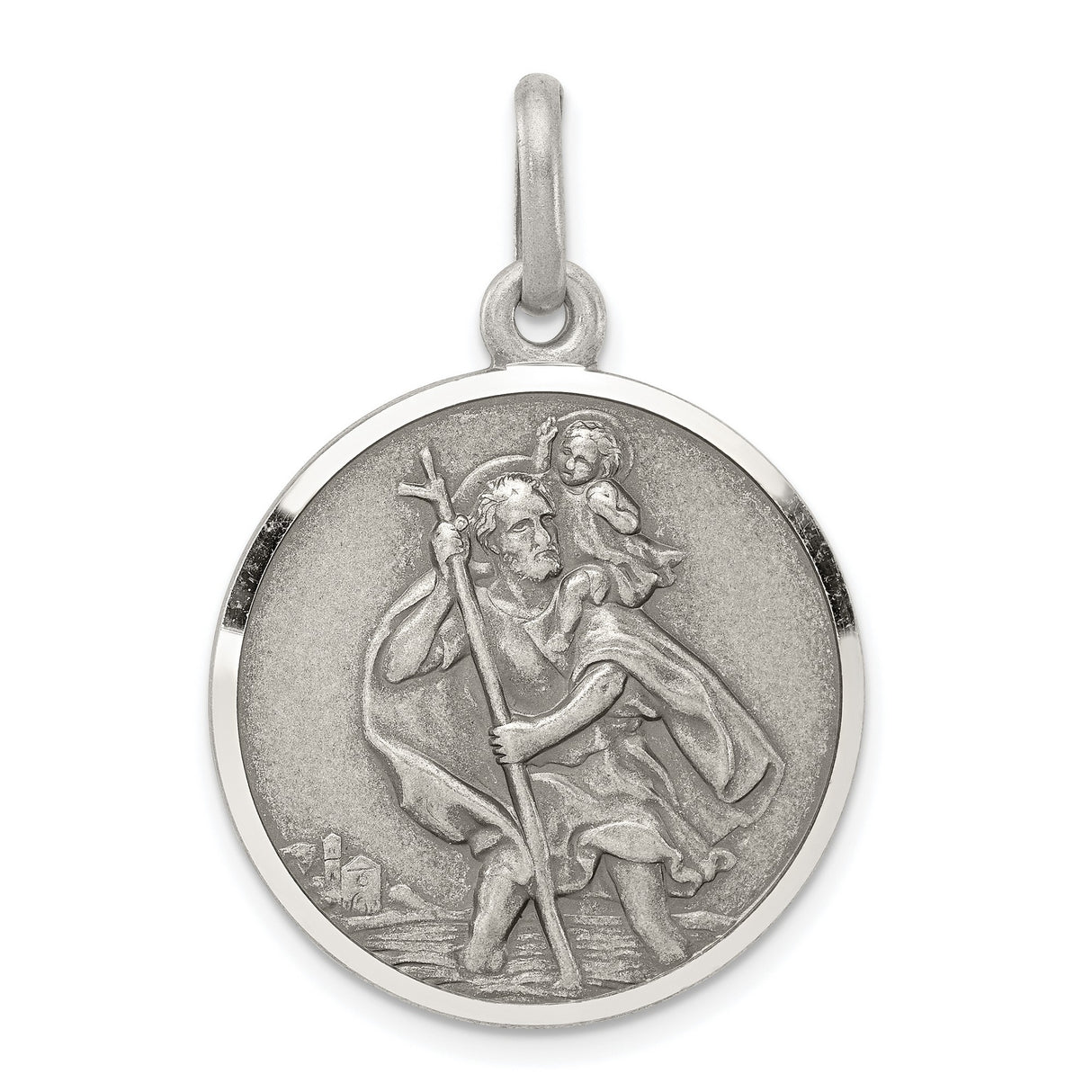 Saint Christopher Medal Charm Pendant in Real 925 Sterling Silver