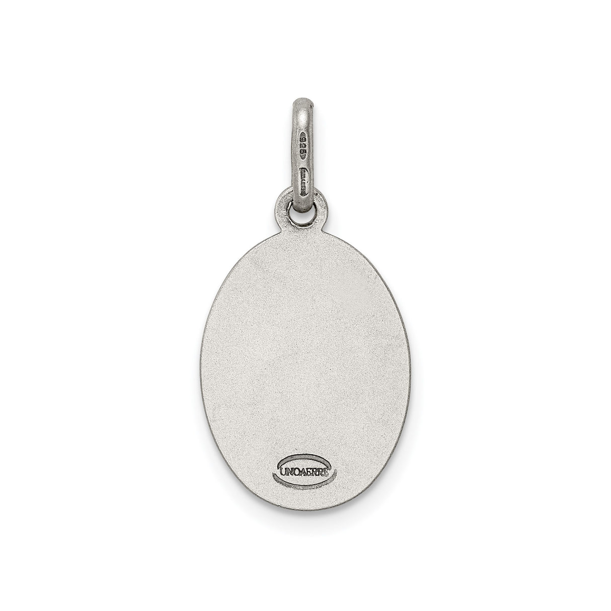 Sterling Silver Saint Christopher Oval Pendant with Antique Finish for Travel Protection