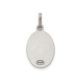Sterling Silver Saint Christopher Oval Pendant with Antique Finish for Travel Protection