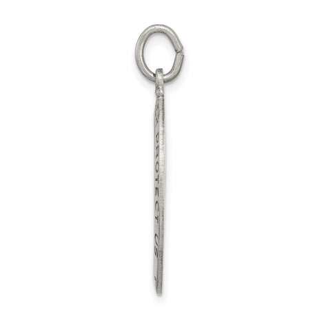 Saint Christopher Protect Us Words and Soccer Player Image on Oval Charm Pendant in Real 925 Sterling Silver